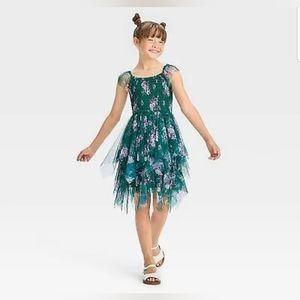 Zenzi Girls' Flutter Sleeve Dress - Dusty Green XL